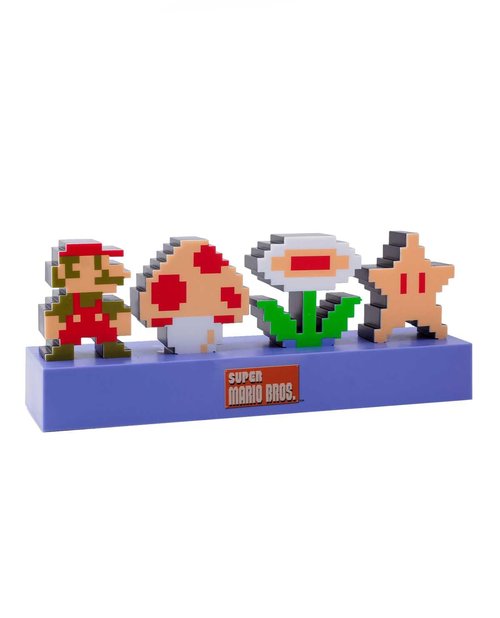 Paladone Super Mario Bros Icons Light, Sound Reactive Mode, Decorative Light Up Super Mario Figure Bedroom Accessories & Decor