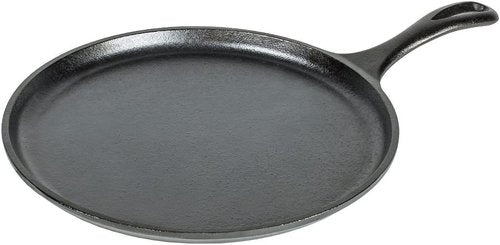 Lodge Cast Iron Griddle - Durable Non-Stick Cooking Surface | 10.5" | Black/Red Handle Holder