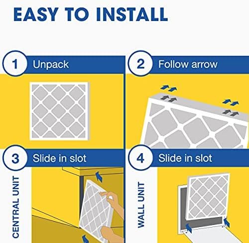 Aerostar MERV 8 Air Filter - 20x20x1 HVAC Filter Captures Dust, Lint & Pollen | 6 Count, Made in USA
