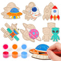 24 Pack Valentines Day Cards for Kids School Classroom with Space Painting DIY Craft Kits, Valentines Day Gifts for Kids Classroom Exchange Valentines Party Favors & Prizes Gifts for Boys Girls