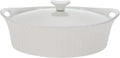 CorningWare French White Oval Casserole - 2.5 Quart with Durable Glass Lid
