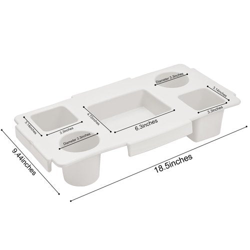 ZYTONGMAO Tote Topper Tray Accessories for Bogg Bag Large Only – Waterproof EVA Table Top Organizer Lid with Cup Holder, Snack, Phone & Drink Holders for Beach, Pool, Picnic, Travel (White)