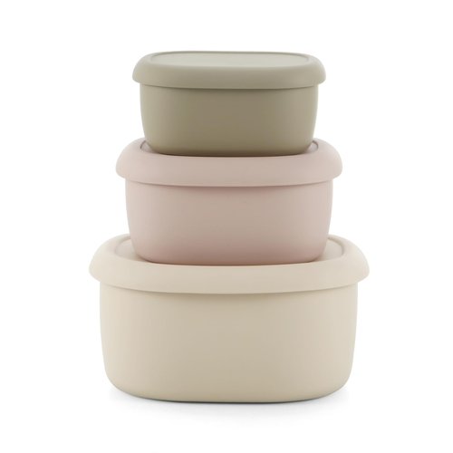 Emptycolor 3 Pack Silicone Snack Containers with Lids Reusable Silicone Food Storage Containers, Leak Proof Stackable Bento Lunch Box for Adults, Microwave, Dishwasher and Freezer Safe