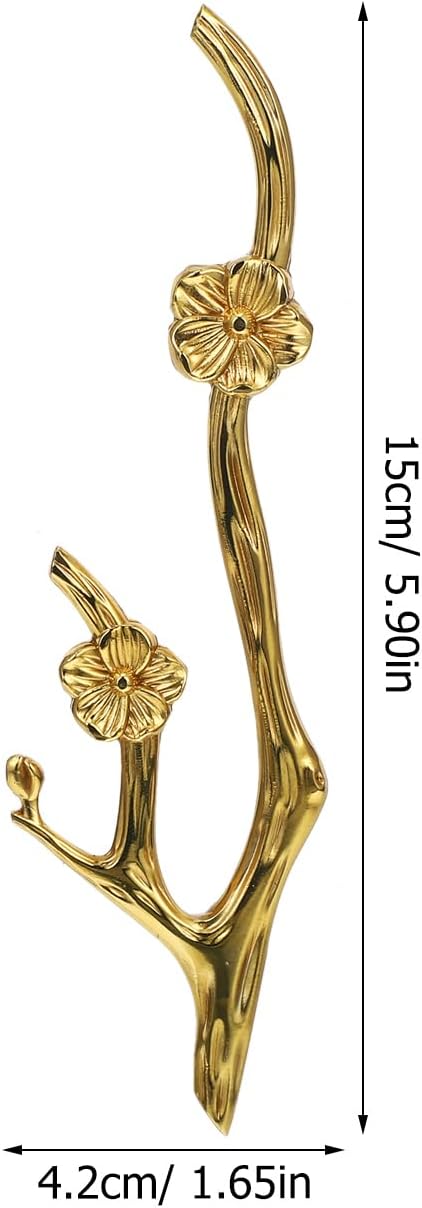 Uonlytech Brass Flower Branch Cabinet Handle - 5.91 Inch Decorative Drawer Pull for Kitchen & Bathroom