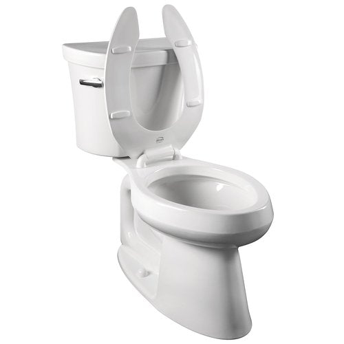 BEMIS 1955CT Commercial Open Front Plastic Toilet Seat, Heavy Duty Industrial Seat without Lid, Secure Installation for Long Lasting Use, Made in USA, Elongated, Black