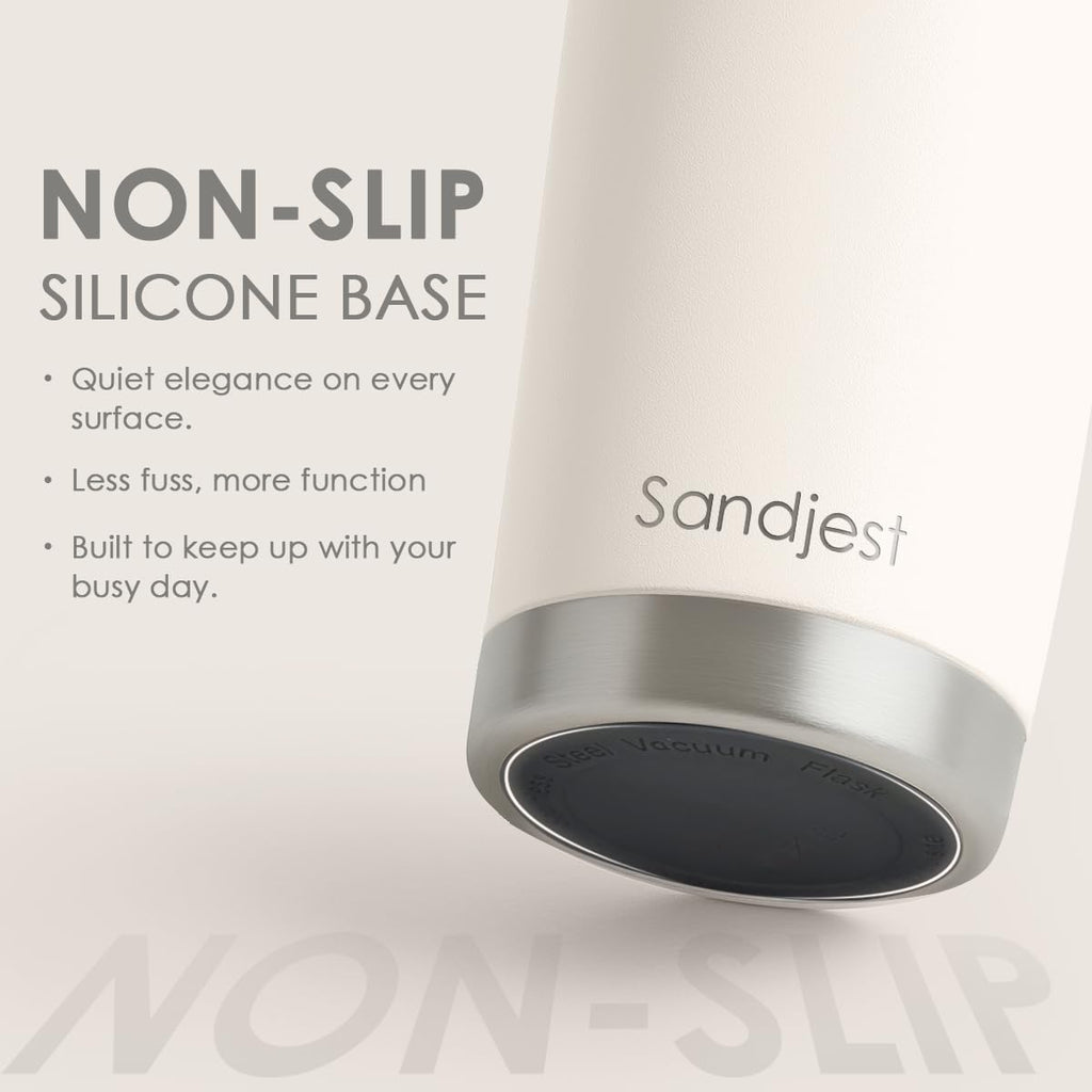 SANDJEST Beige Tumbler 20oz Stainless Steel Double Wall Vacuum Insulated, Travel Coffee Cup, Gifts for Men Women Birthday Christmas
