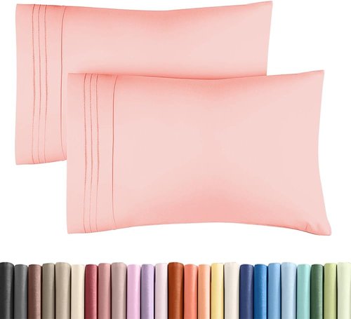 King Standard Pillow Cases by King - Ultra-Soft Hotel Quality Covers | Fade-Resistant & Wrinkle-Free - Baby Pink - Set of 2