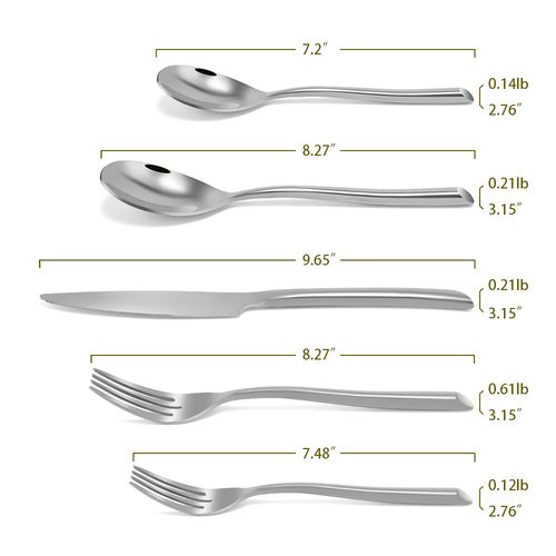 DEACORY Silverware Set Flatware Set Stainless Steel Cutlery Set with Streamlied Handle Mirror Finished Heavy 20 Pieces Home Kitchen Daily Use Wedding Housewarming Gift Dishwasher Safe Service for 4
