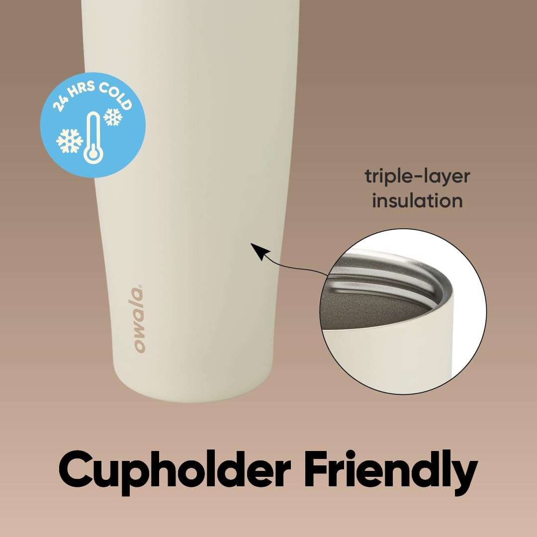 Owala FreeSip Tumbler - 40 oz Stainless Steel - Tan (Lightly Toasted) | Durable & Insulated
