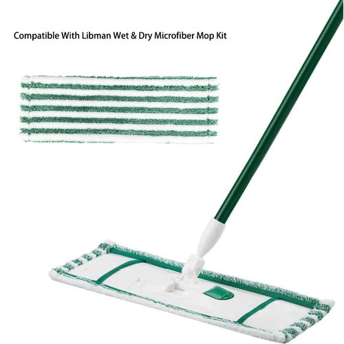 Rinakou 2 Pack Replacent Mop Refills Compatible with Libman Wet & Dry Microfiber Mop,Reusable Washable Microfiber Cloth Mop Head Pads for Wet and Dry Use (Set of 2)