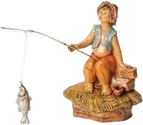 Fontanini Jada Fishing Boy Figurine - Charming Italian Nativity Village Decor | 5-Inch Size