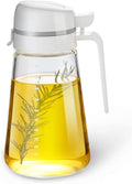 Skiennix Auto Flip Glass Olive Oil Dispenser Bottle - 22oz Clear Cruet for Kitchen Use