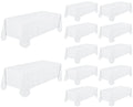 Fivenl 12 Pack White Tablecloth 60 x 102 Inch, Bulk 6 Foot Rectangle Table Clothes, Washable Polyester Fabric Table Covers for Wedding, Party, Reception, Banquet