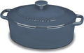 Cuisinart Enameled Cast Iron Oval Casserole - Provencal Blue, 5.5-Quart for Perfect Cooking