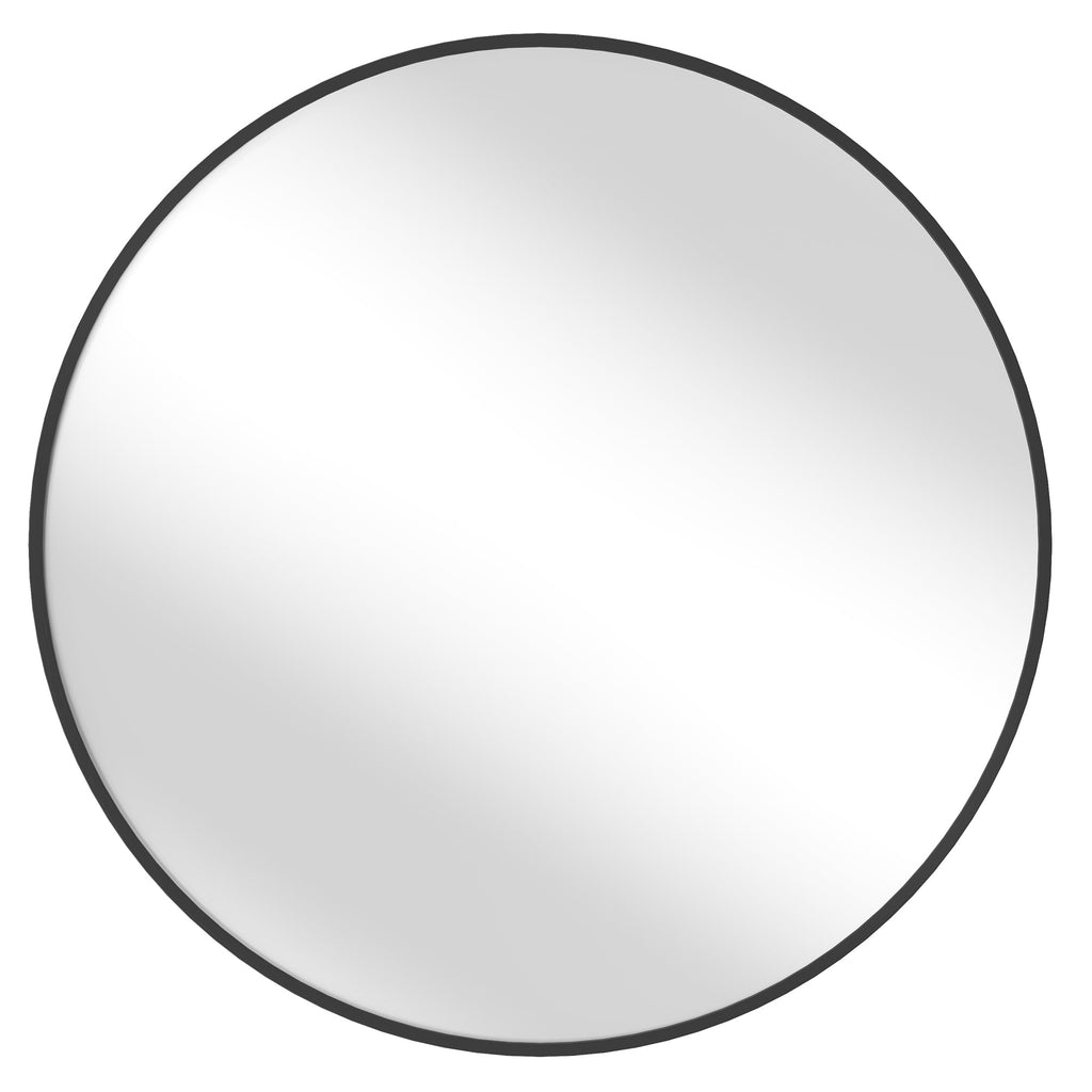 SONGMICS Bathroom Round Mirror for Wall, 24 Inches Black Circle Mirror，Metal Frame,for Bathroom Over Sink, Living Room, Bedroom, Entryway, Hallway, Ink Black ULWM102B01
