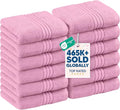 Utopia Towels 12 Pack Premium Wash Cloths Set, 12 by 12 Inches, 100% Cotton Ring Spun, Highly Absorbent and Soft Feel Washcloths for Bathroom, Spa, Gym, and Face, Pink