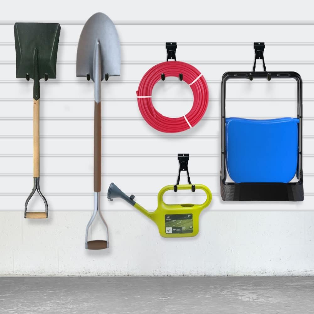 Slatwall Hooks by [Brand Name] - Versatile Wall Mount Tool Holders for Garage & Garden (14 Pack, Black)