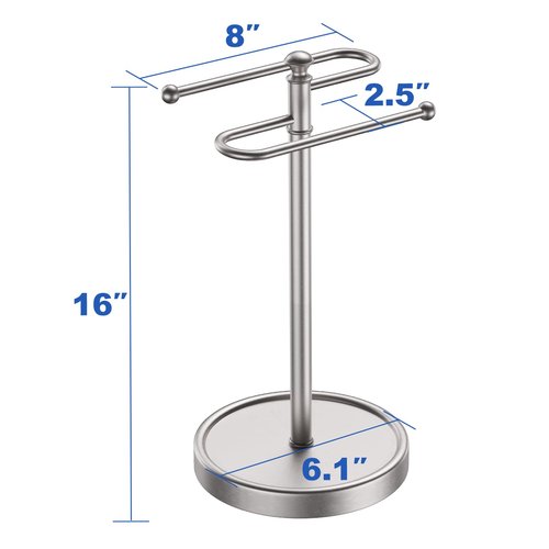 Hand Towel Holder, 304 Stainless Steel Heavy Duty S Shape Hand Towel Stand Free Standing Towel Bar for Bathroom Kitchen Countertop
