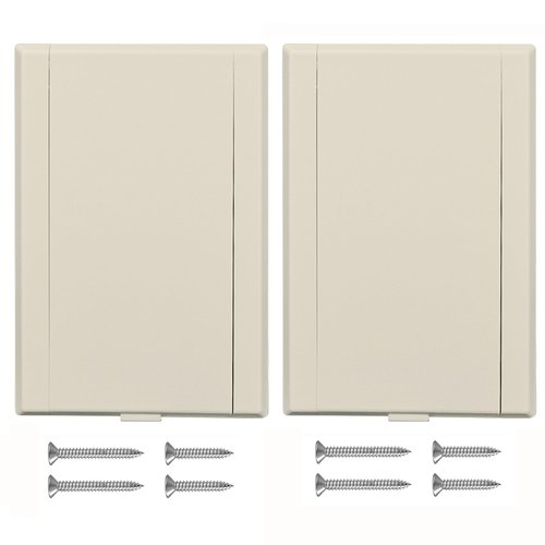 HASMX 775590A Central Vacuum Inlet Valve Plate, Low Voltage Wall Inlet Valve Replacement for Central Vacuum Systems - Almond (2-Pack)