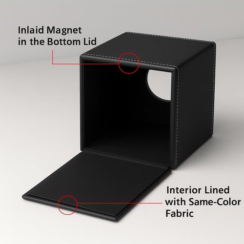 PU Leather Tissue Box Cover with Magnetic Bottom – Square Cube Dispenser for Home, Office, Car, Hotel – Modern Tissue Holder Square for Kleenex, Stylish 5.3″*5.3″*5.8″