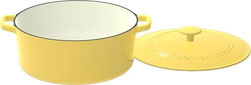Cuisinart Enameled Cast Iron Round Casserole - 7-Quart in Vibrant Yellow for Versatile Cooking