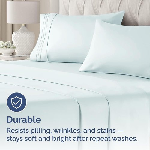 King Standard Pillow Cases by King - Soft Hotel Quality Covers | Comfy Bedding in Ice Blue - Set of 4