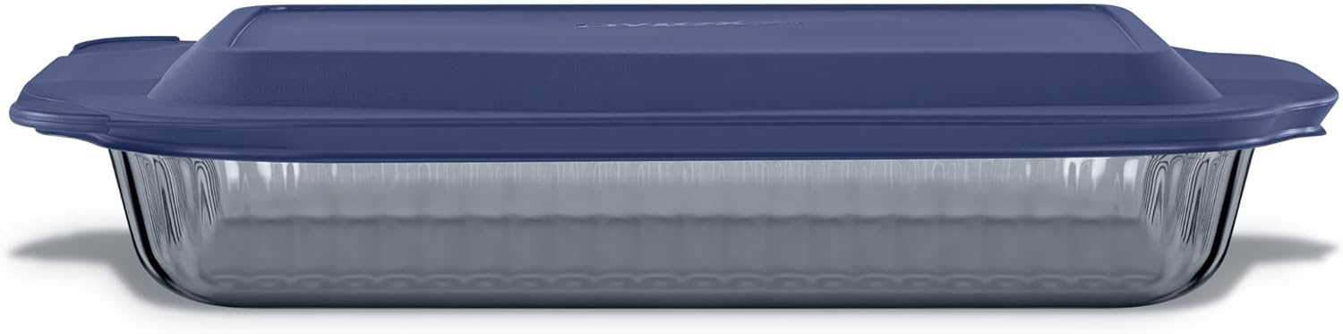Pyrex Colors Tinted Glass Baking Dish - 9x13 Oblong Bakeware with BPA-Free Lid | Casserole & Lasagna Safe