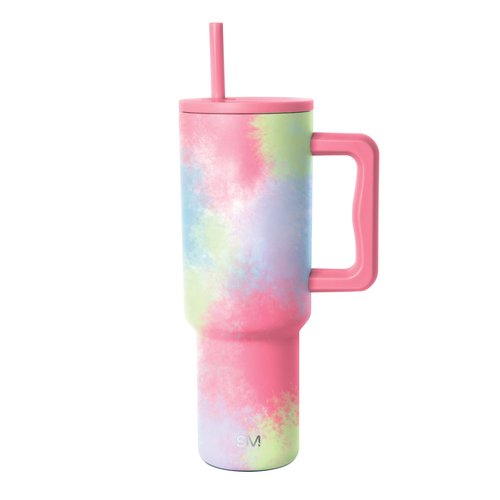 Simple Modern 40 oz Trek Tumbler with Handle and Straw Lid | Cup Holder Friendly Insulated Stainless Steel Travel Mug | Kaleidoscope