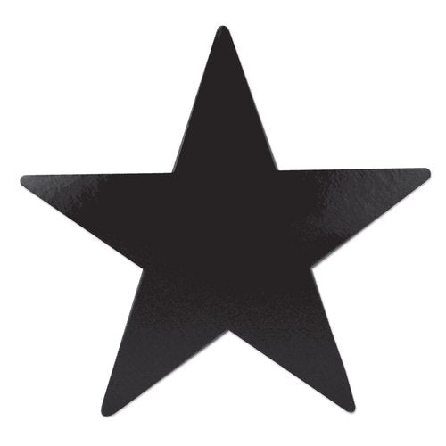 Beistle 24-Pack Foil Black Star Cutouts, Awards Night Party Decorations for Occasions, Celebrations & Events, Star Theme Decor for Wall & Table, 15”