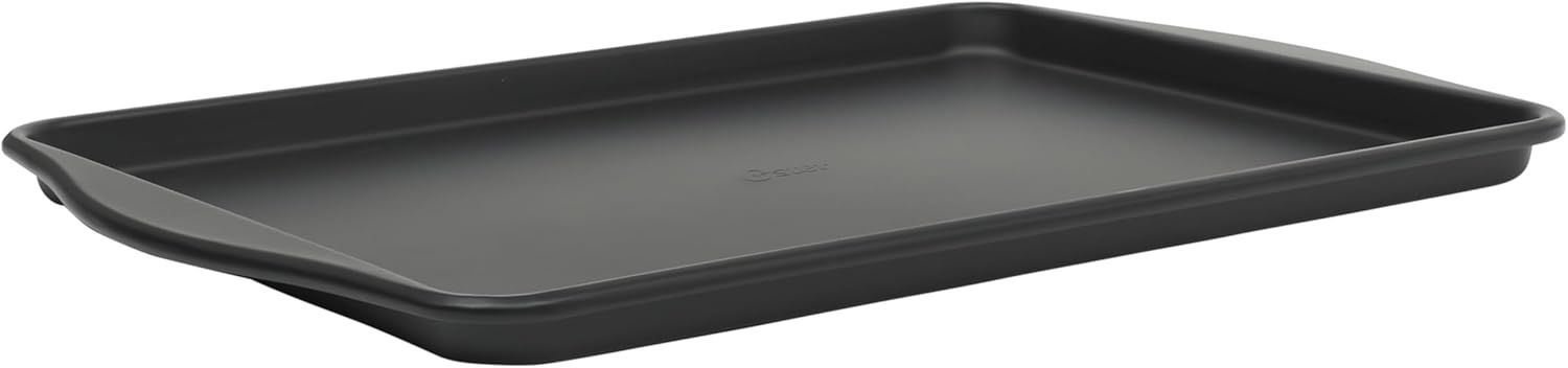 Oster Teston Nonstick Cookie Sheet - 18 x 13 Inch Carbon Steel Baking Pan | Matte Black, Warp-Resistant, PFAS-Free