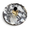 Natural Marble Tray, Coffee Table, Food, Fruit, Paper Cup, Cake Display, Coffee bar, Family Gatherings, Seasonal Holiday Decoration Tray(Viola-Circular-9.8"x9.8"x0.7")