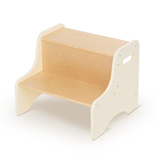 Monläurd® Wooden Toddler Step Stool – 2-Step Kids Stool with Handles for Bathroom Sink, Kitchen, Potty Training – Sturdy Wood Construction, Easy to Carry, for Boys and Girls