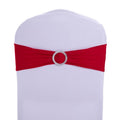 Qidkeo Red Chair Sashes for Wedding 10 Pack Stretch Spandex Chair Sashes Elastic Chair Bow with Buckle Wedding Party Banquet Event Decoration