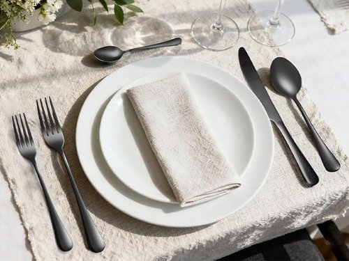 Forks and spoons silverware set 24pcs black spoons and forks set Durable Dishwasher Safe black silverware for home kitchen stainless steel