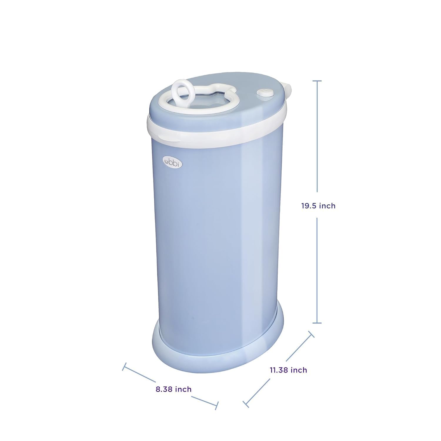 Ubbi Steel Diaper Pail - Odor Locking Design | No Special Bags Needed | Cloudy Blue Finish