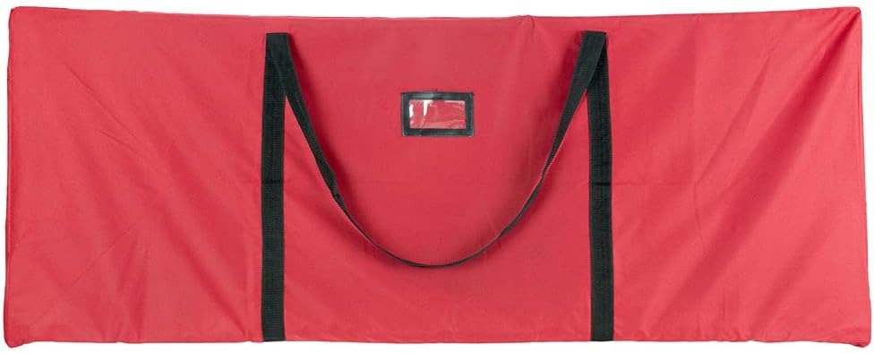 Santa's Bags Red Duffle Bag - X-Large 9 Foot Christmas Tree Storage Bag for Artificial Trees - Durable 300D Poly-Blend Fabric with ID Tag Holder