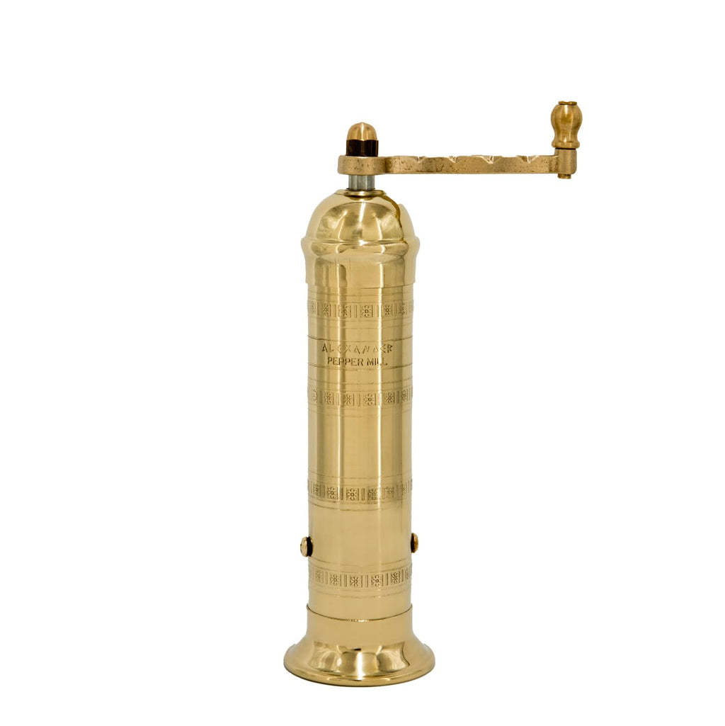 Alexander Home Original Greek Pepper Mill, 8-Inch Brass – European Manual Pepper Grinder Refillable