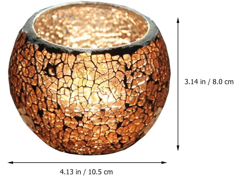 Vintage Mosaic Glass Candle Holder - Elegant Stained Votive for Tealight Candles | Home Decor
