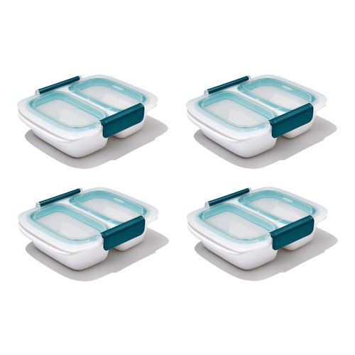 OXO Good Grips Prep & Go 2 Cup Divided Container - Leakproof Food Storage, Pack of 4