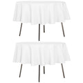 sancua 2 Pack Round Tablecloth 70 Inch White, Stain and Wrinkle Resistant Table Cloth - Washable Polyester Table Cover for Dining Tables, Buffet Parties and Camping