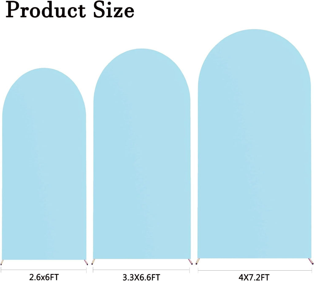 Skiennix 7.2 FT Light Blue Arch Backdrop Cover - Fitted Spandex for Weddings, Baby Showers & Events