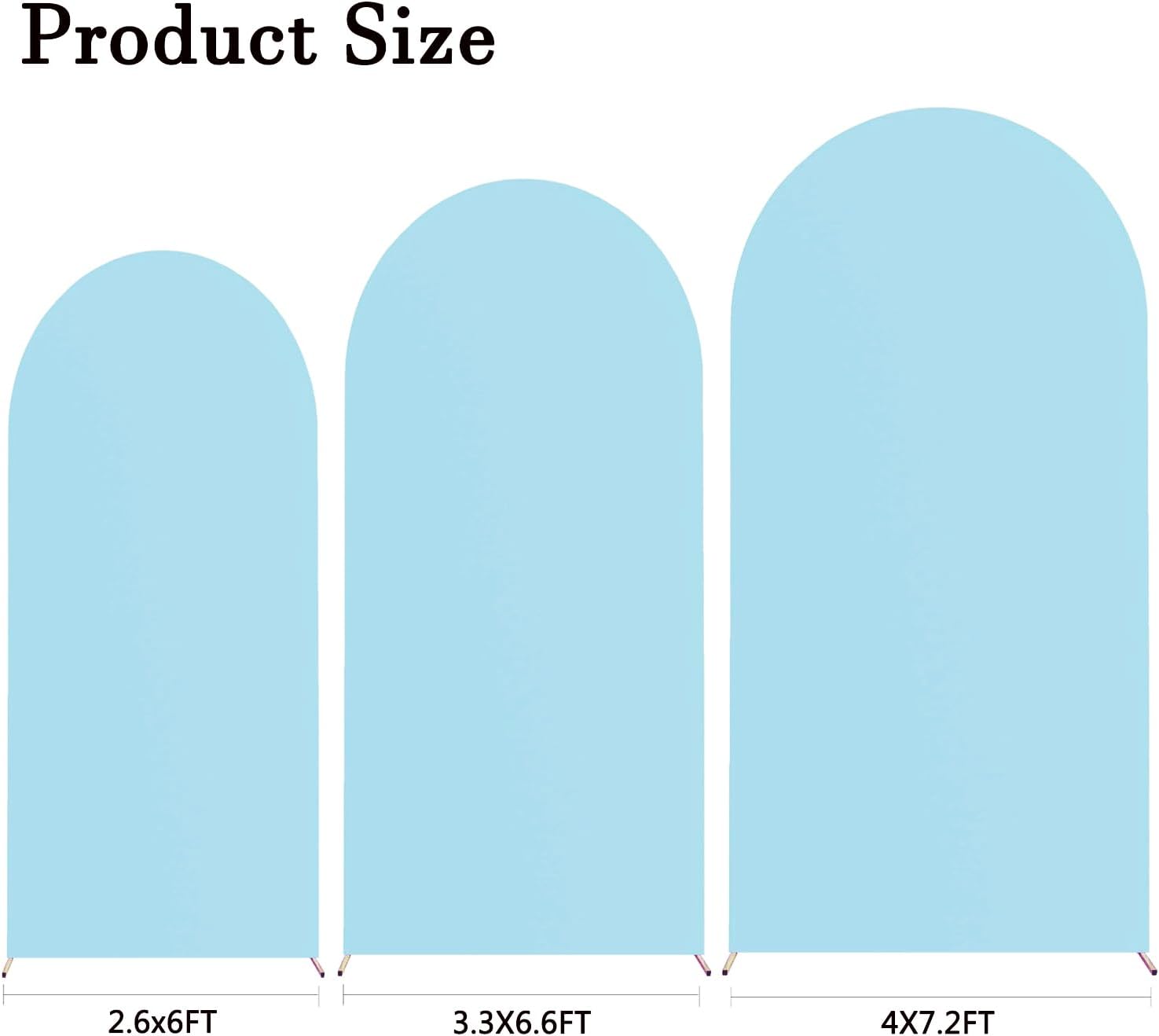 Skiennix 7.2 FT Light Blue Arch Backdrop Cover - Fitted Spandex for Weddings, Baby Showers & Events