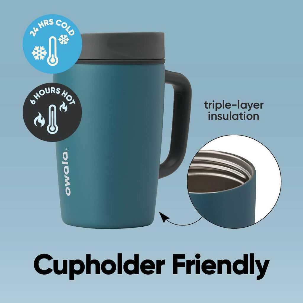 Owala SmoothSip Stainless Steel Travel Mug - 100% Leak Proof, Insulated, 12oz, BPA Free | Perfect for Hot & Cold Drinks