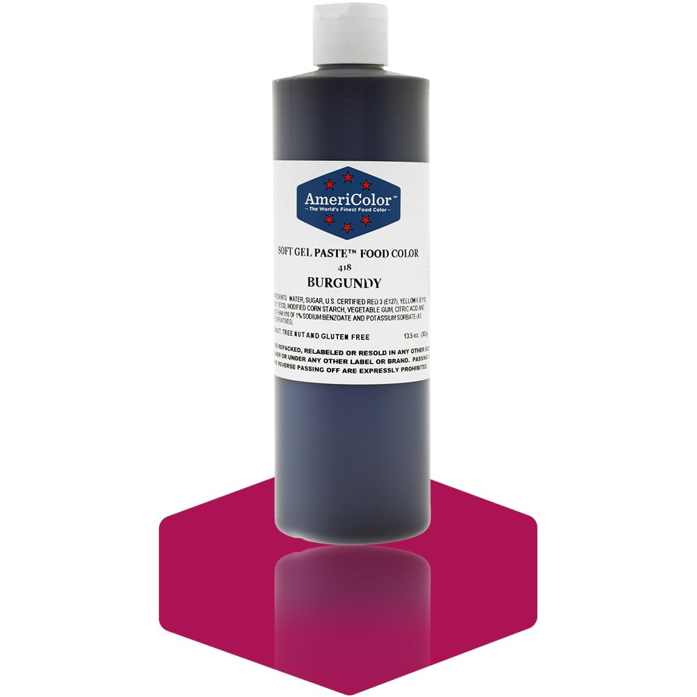 BURGUNDY 13.5 Ounce Soft Gel Paste Food Color