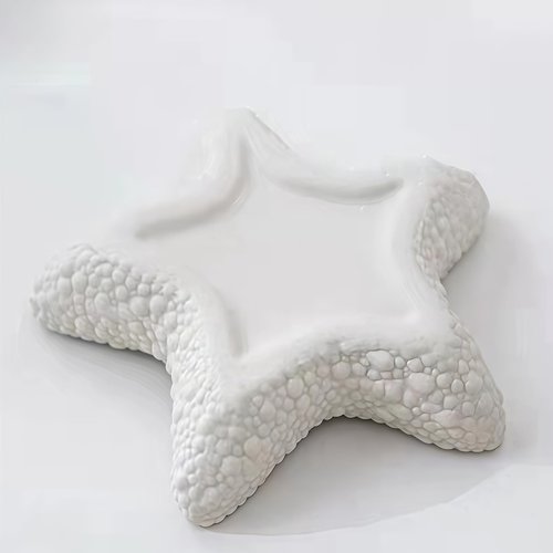 Koyzsen Starfish Jewelry Dish Ceramic Holder Ring Trinket Tray, Ocean-themed Decorative Trinket Dish, Suitable for Mother Friend Sister, Gifts for Women, Home Decor Trinket Dish(Sea Blue)