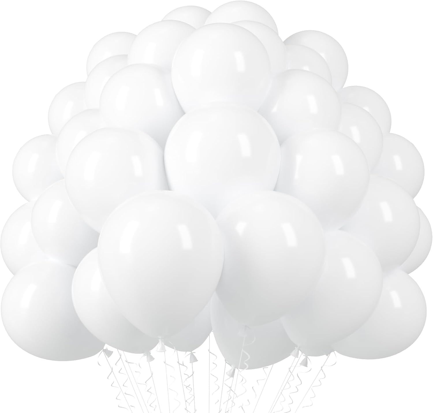 Voircoloria 110pcs Matte White Balloons - 12 Inch Latex Party Balloons for Weddings & Celebrations