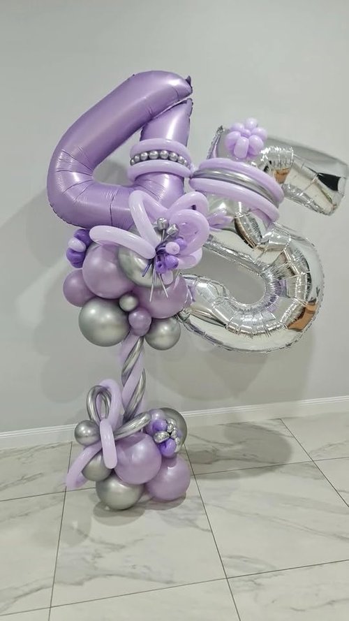 Lilac 7 Balloon - 40 Inch Lavender Number Balloon for 7th Birthday Decorations | Perfect for Girls' Parties
