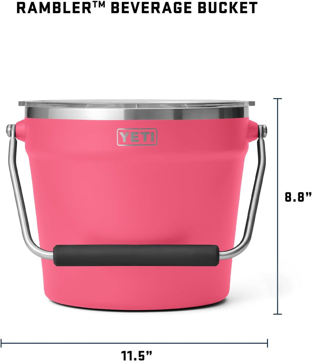 YETI Beverage Serving Set, (1) Wine Chiller, and (1) Beverage Bucket, Tropical Pink