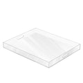 MAONAME Acrylic Serving Tray with Handles, 20" x 16" Rectangular Clear Tray, Ottoman Decorative Trays, Coffee Table Trays for Countertop, Living Room, Office