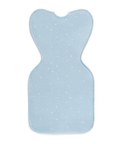 Love to Dream Swaddle Up Original - Ultra Breathable Cotton Wearable Blanket | Arms Up Design, 1.0 TOG, Medium 13-19lbs, Twinkle Powder Blue